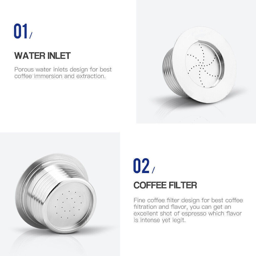 Stainless Steel Refillable Reusable Coffee Capsule Pod For LAVAZZA Blue LB951