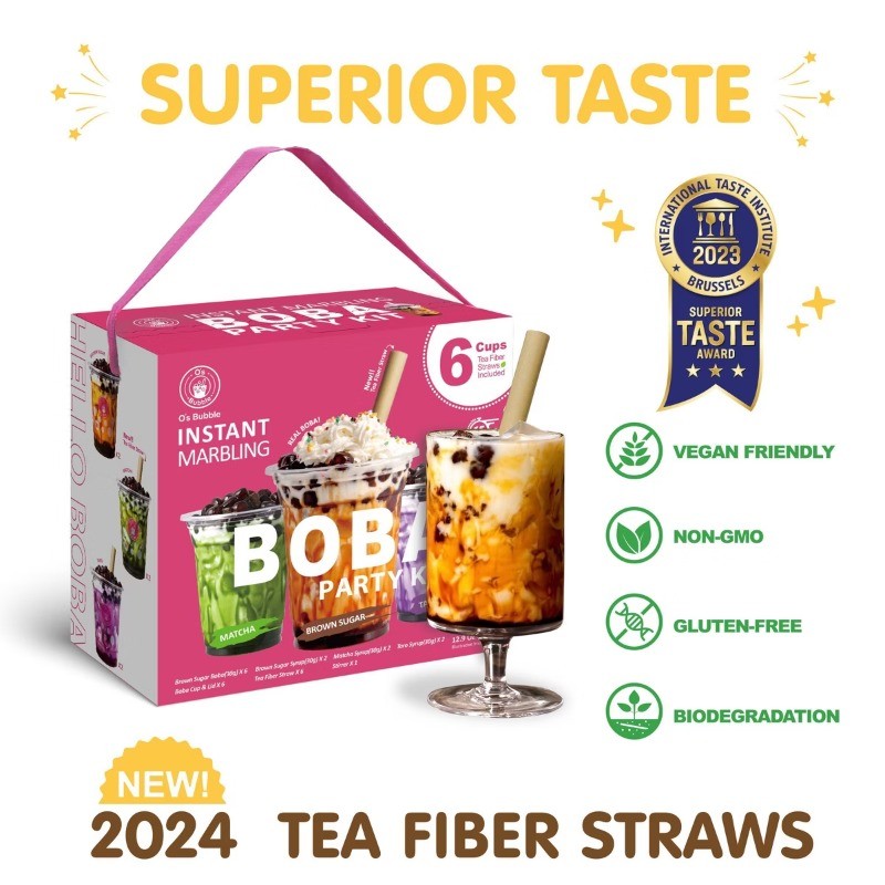 Bubble Instant Marbling Boba Party Kit-Brown Sugar, Matcha, Taro 6P – 12.9oz
