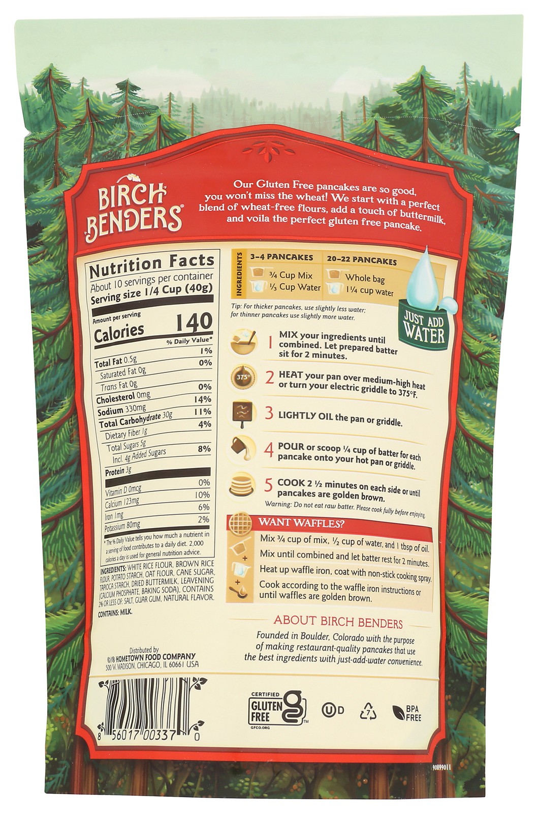 Birch Benders Gluten Free Complete Pancake & Waffle Mix 14 Oz 6 Pack