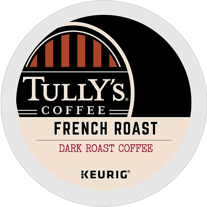 96 Tully’s French Roast Coffee Keurig K-Cup Pods extra bold Dark Roast 96 Ct.