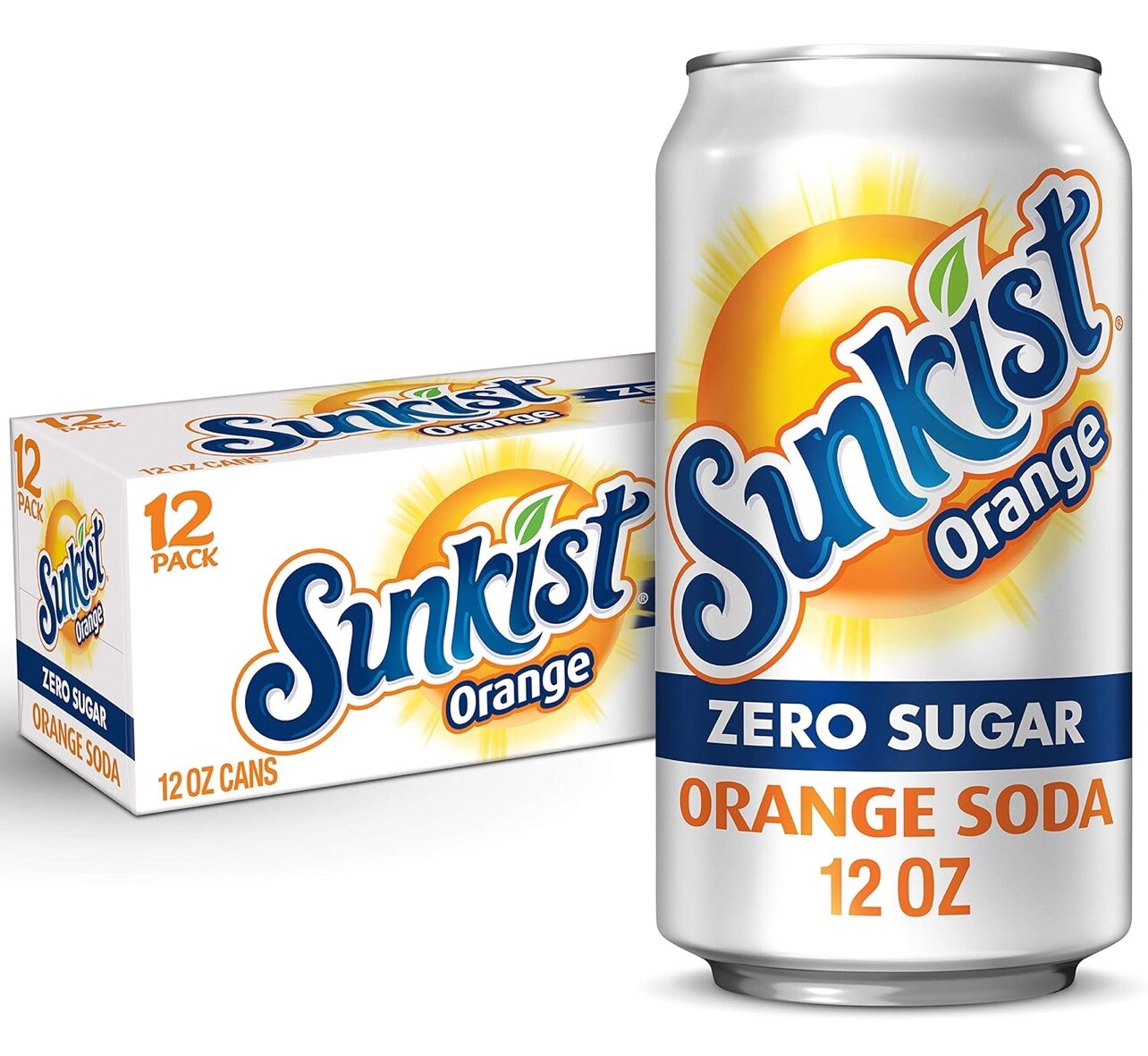 Sunkist Zero Sugar Orange Soda – 12oz Cans (12-Pack) – FREE Priority Shipping!