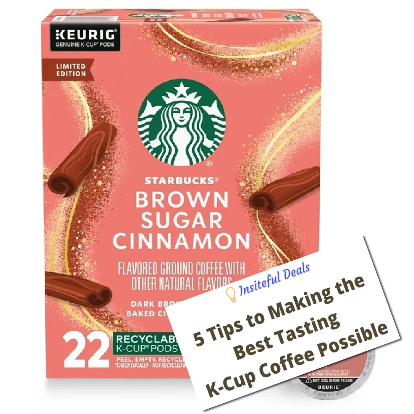 Starbucks Brown Sugar Cinnamon Coffee 22 to 132 K Cups Pick Any Size FREE SHIP