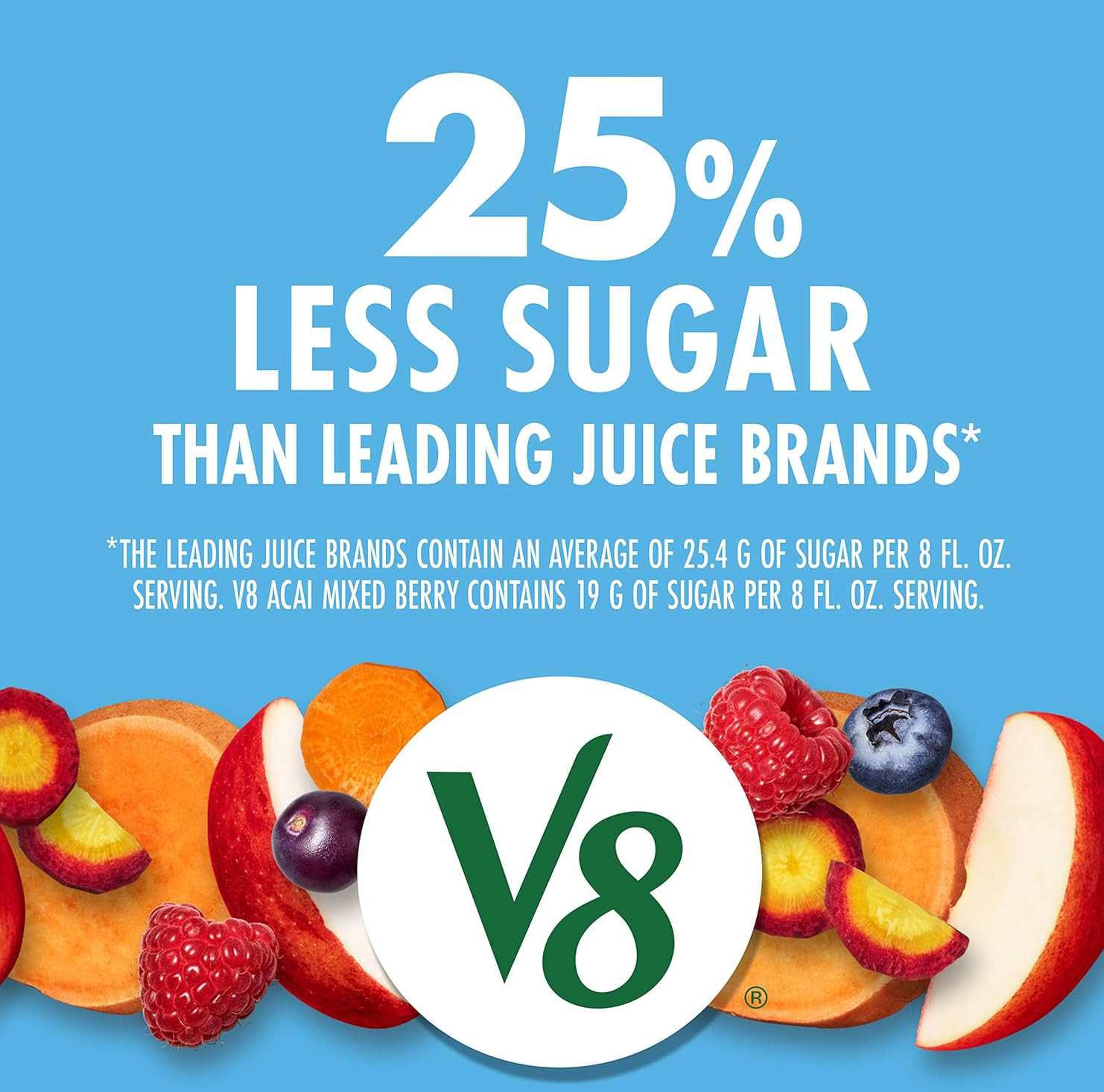 V8 Acai Mixed Berry 100% Fruit and Vegetable Juice, 46 fl oz Bottle