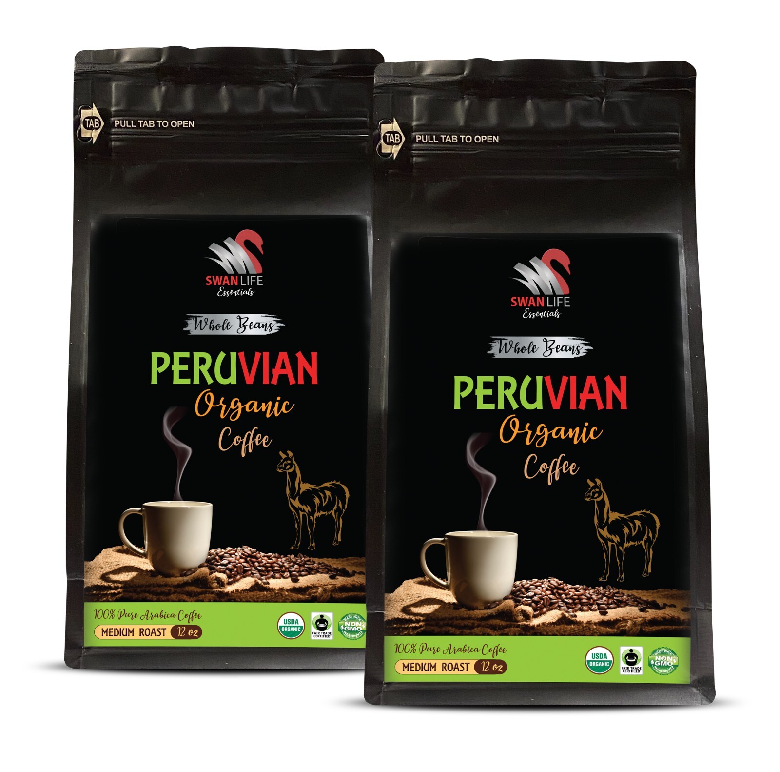Artisanal Roast – PERUVIAN WHOLE BEANS ORGANIC COFFEE – Handpicked Coffee 2Pack