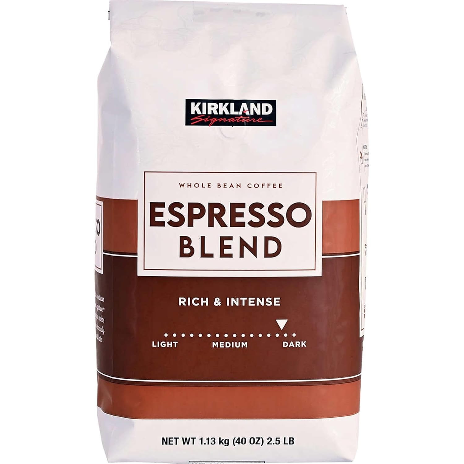 2 Packs Kirkland Signature Dark Roast ESPRESSO BLEND Coffee 2.5 lbs Each = 5 lbs