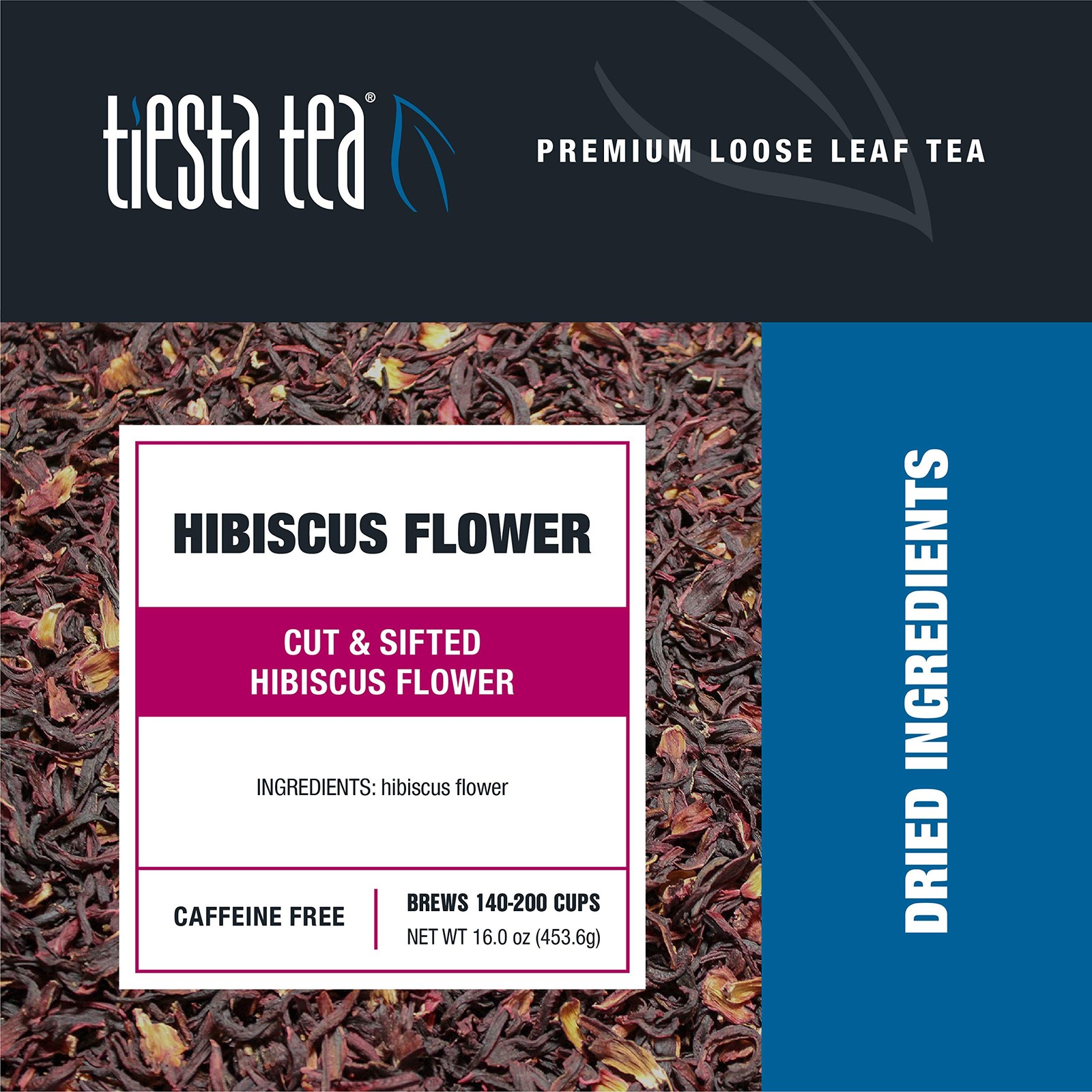 200 Cups Loose Leaf Hibiscus Tea Dried Flowers Resealable Bulk Pouch 16oz