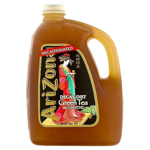 AriZona Decaf-DIET Green Tea with Ginseng, Honey & FIVE Calories, 128 Fl Oz