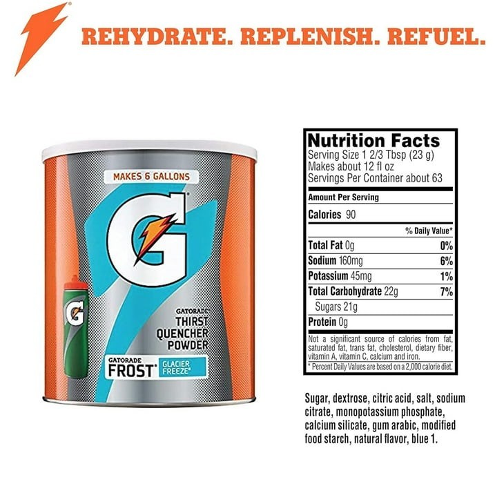 Gatorade Frost Glacier Freeze Thirst Quencher Sports Drink Mix Powder