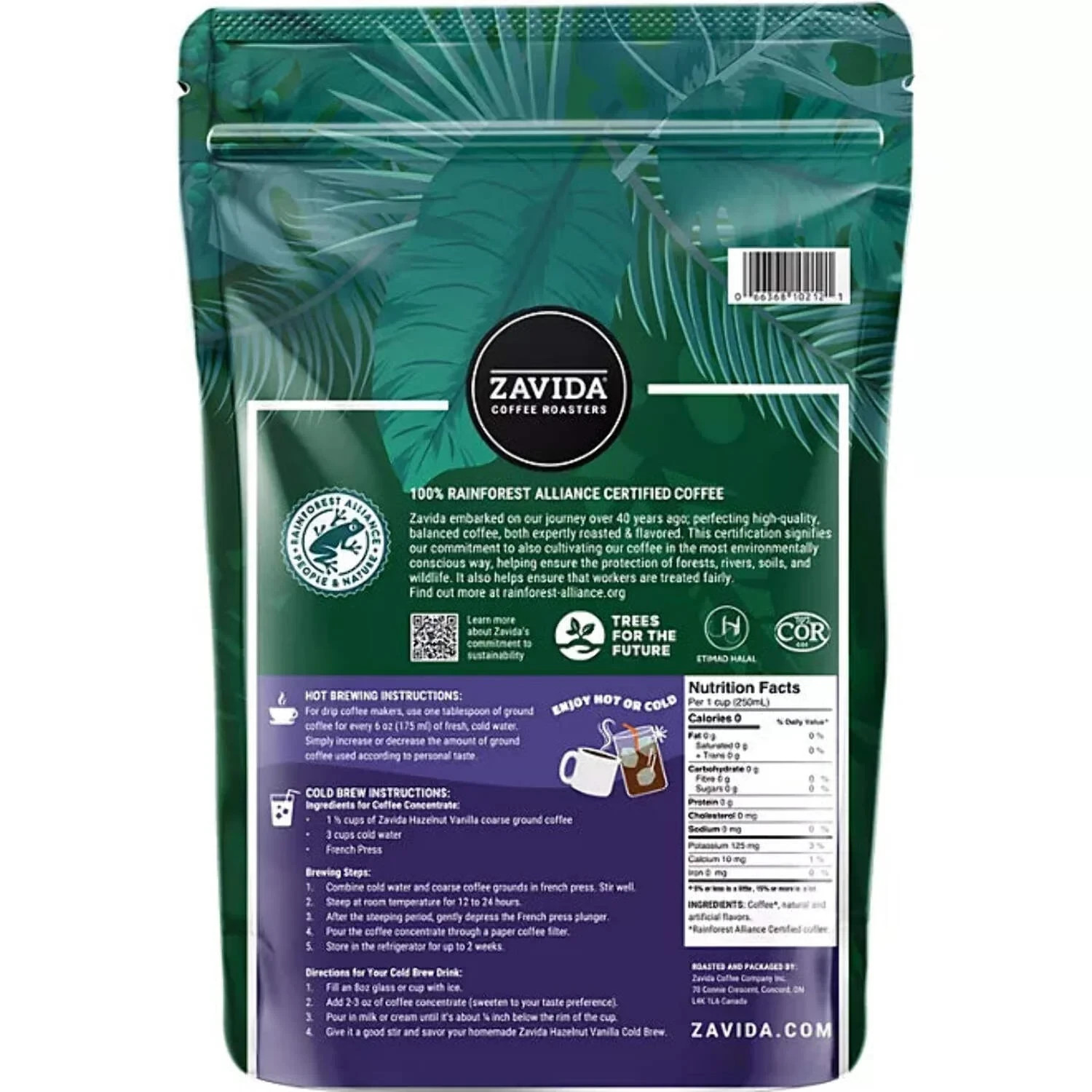 ☕ Zavida Hazelnut Vanilla Whole Bean Coffee 32oz (2lb) – Fresh Premium Roast ✨