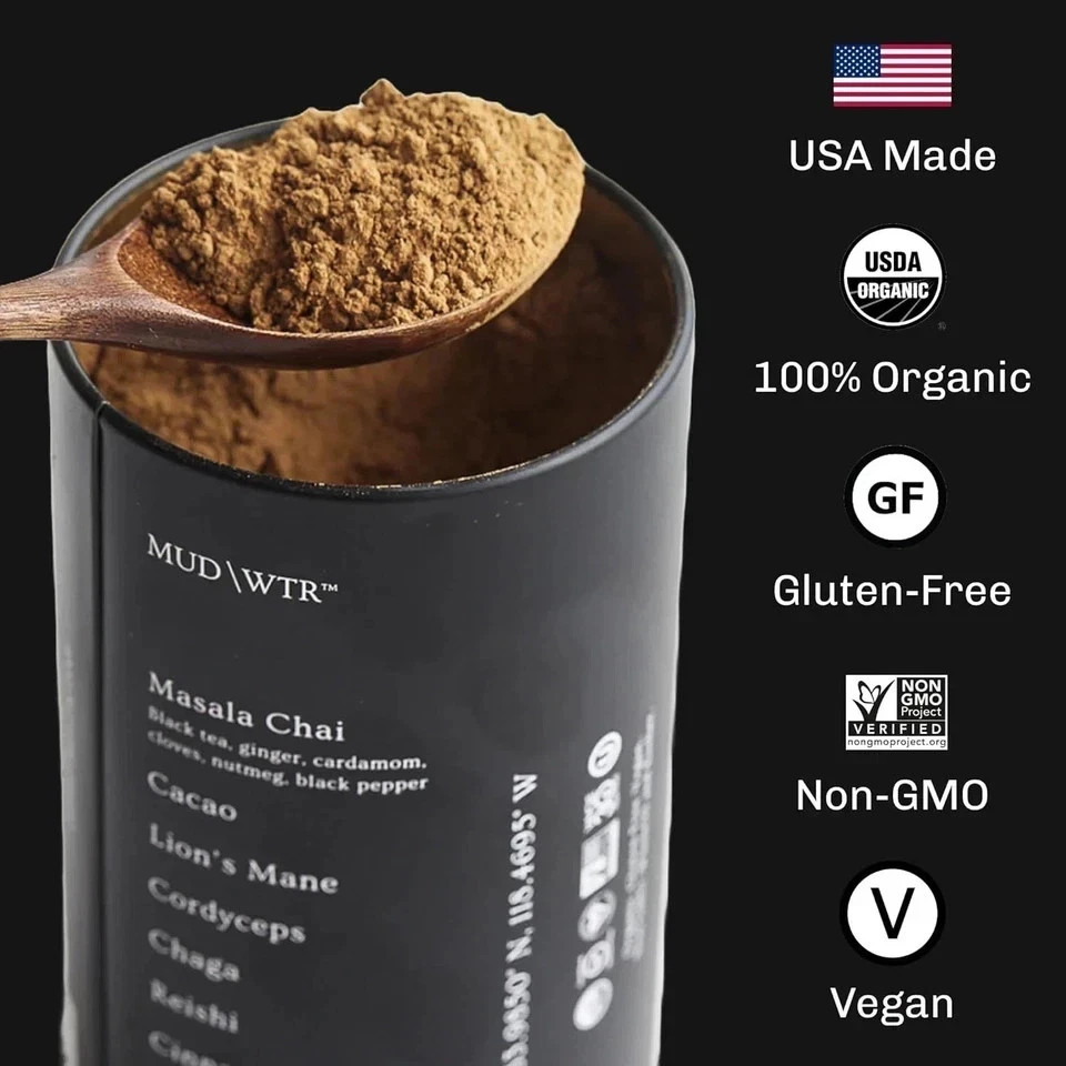 MUDWTR Original Mushroom Coffee Alternative | 2,240mg USA Grown & 30 Servings