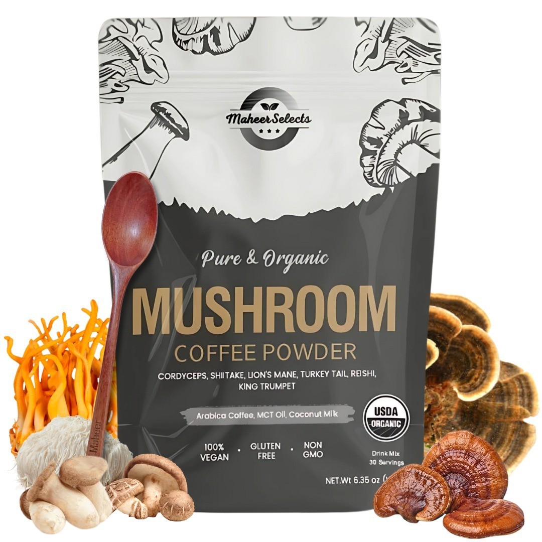 MaheerSelects Mushroom Coffee 30 Serving Withbox Complete Coffee Set 100% REAL