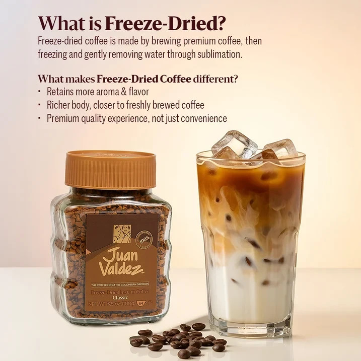 Juan Valdez Classic Freeze-Dried Instant Coffee – Premium Colombian, 3.52 oz