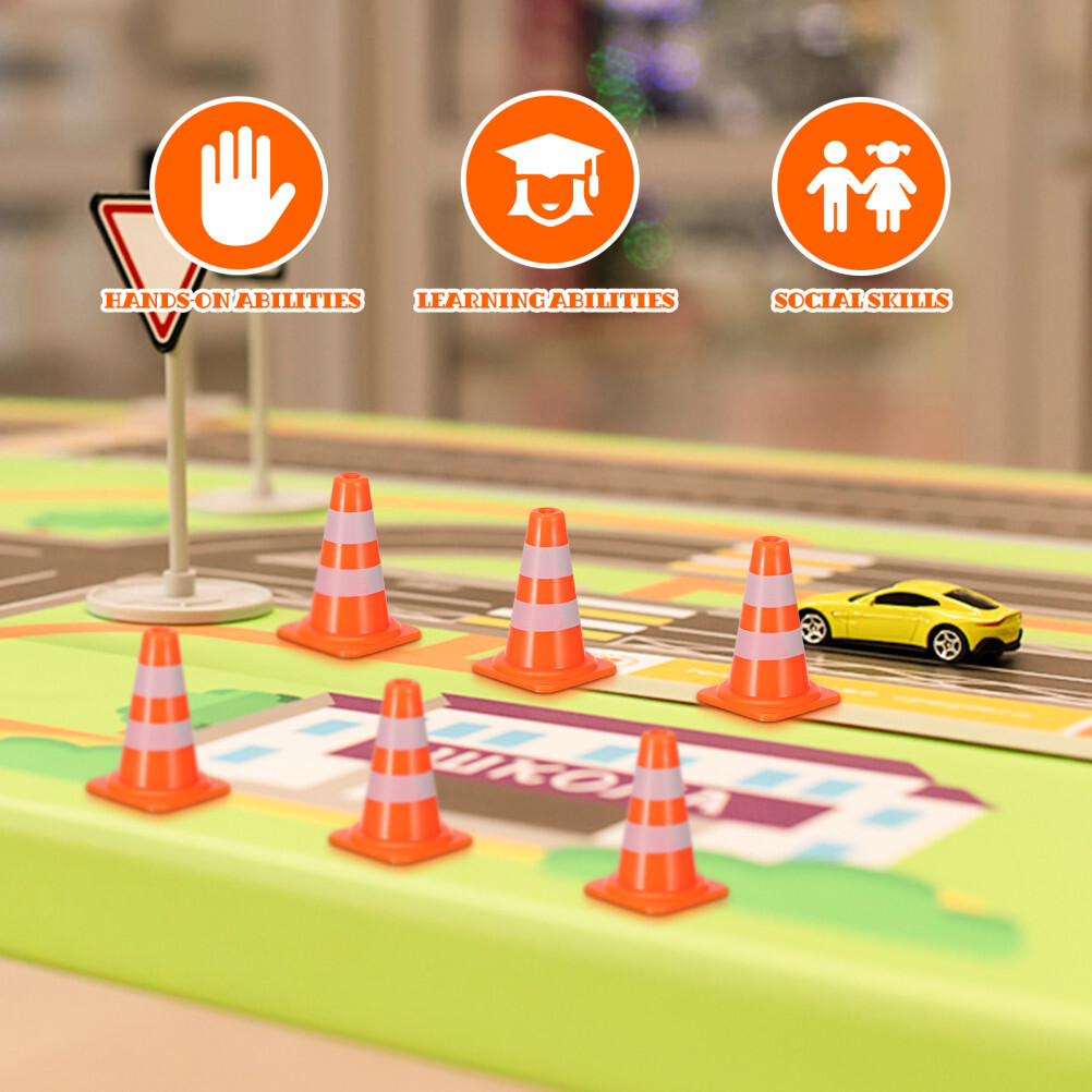 road cones mini Miniature Traffic Toys Construction Toys Model