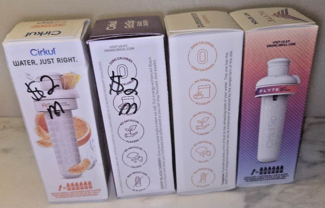 (4) Cirkul Flavor Sip Cartridges Mixed Lot Bundle – tangerine Flyte black Cherry