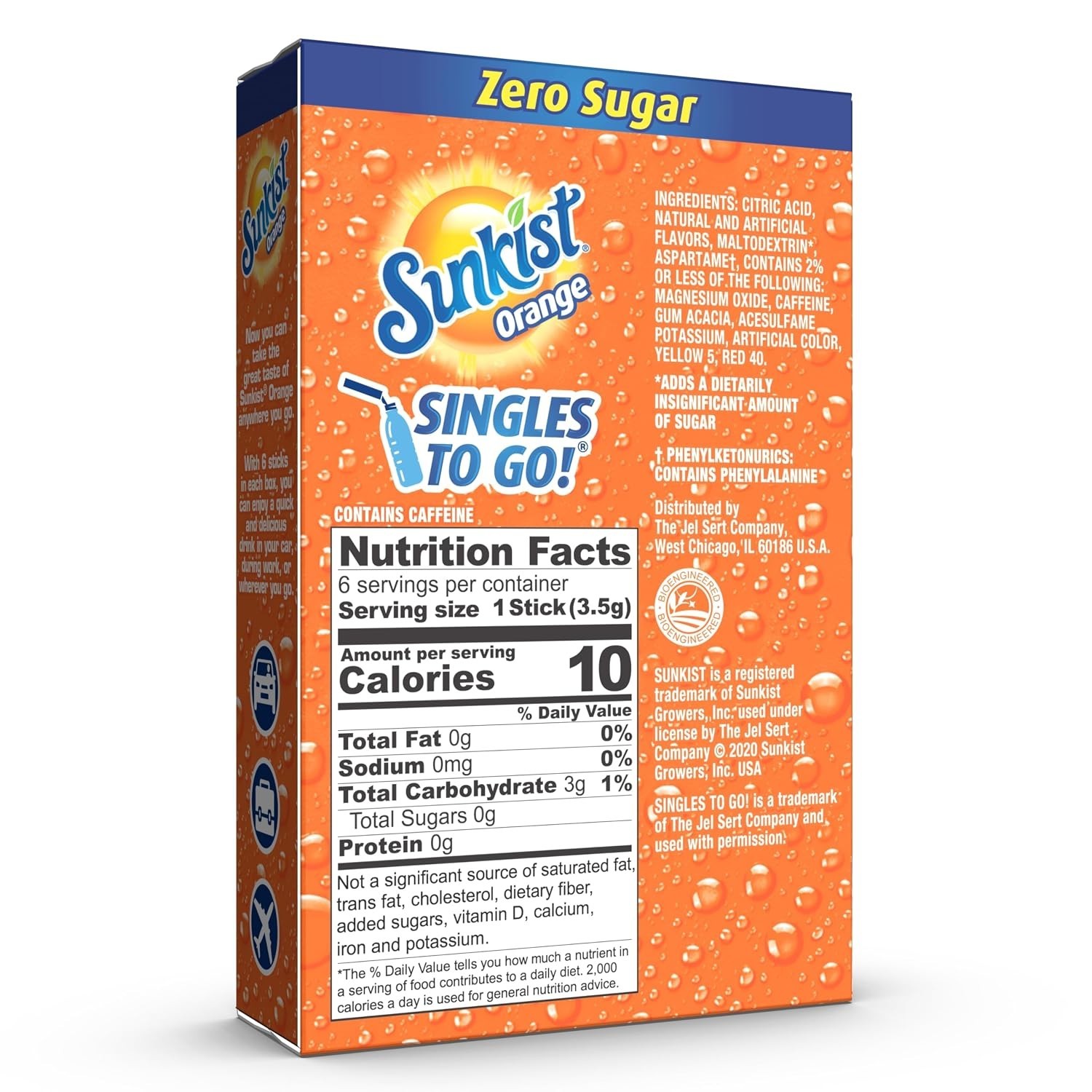 Sunkist Orange Soda Drink Mix – 72 Sugar-Free Packets for On-the-Go Hydration