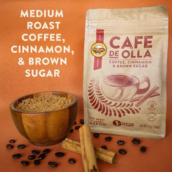 Cafe De Olla Cinnamon and Brown Sugar Medium Roast Ground Coffee – 12oz