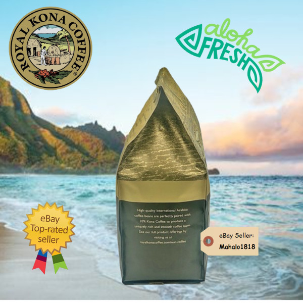 Vanilla Macadamia Nut Royal Kona 10% Kona Coffee 40 oz AP Ground 2.5lbs Fresh!