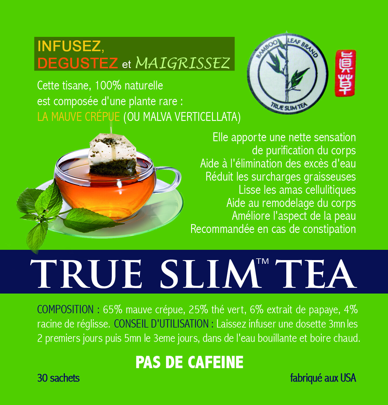 Regular Strength Dieters’ II True-Slim Tea – Malva Verticellata (3 packs)