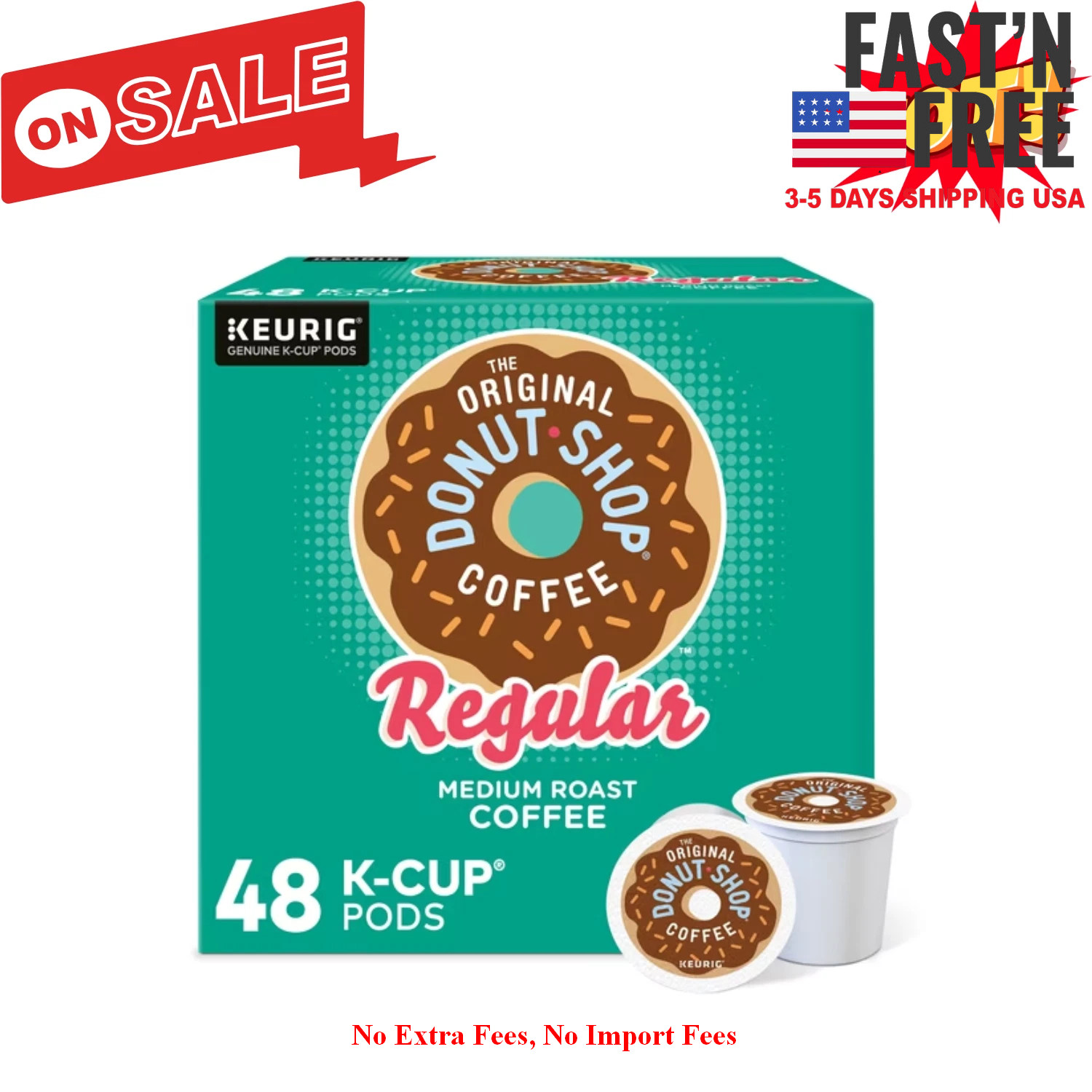 The Original Donut Shop Regular Coffee Keurig K-Cup Pods Medium Roast 48 Box