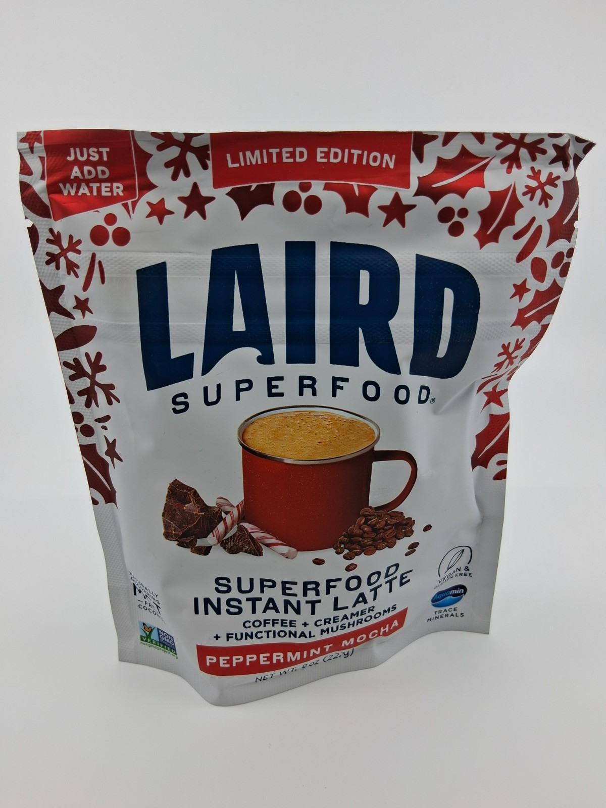 Laird Superfood Instant Latte – Peppermint Mocha – 8 oz / 227 g BB: 1/2027