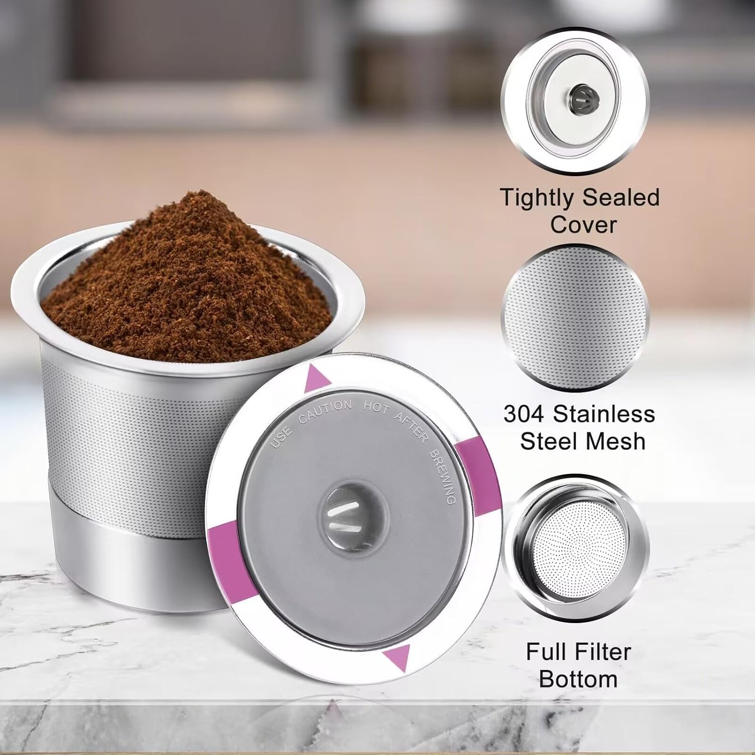 Reusable K Cups for K eurig, Universal stainless steel Coffee 1-PACK