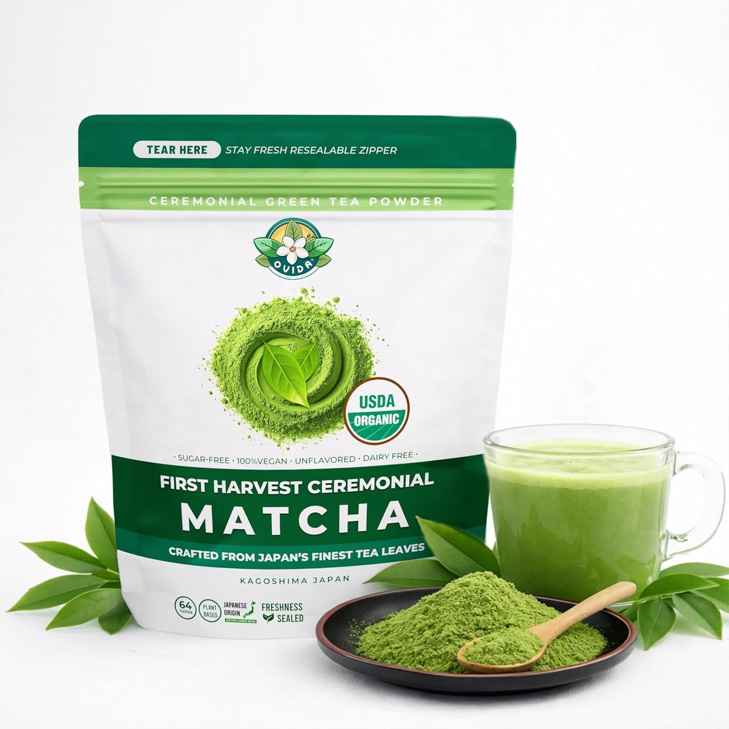 Kagoshima Matcha Powder – USDA Organic Ceremonial Grade, First Harvest 4.5 oz