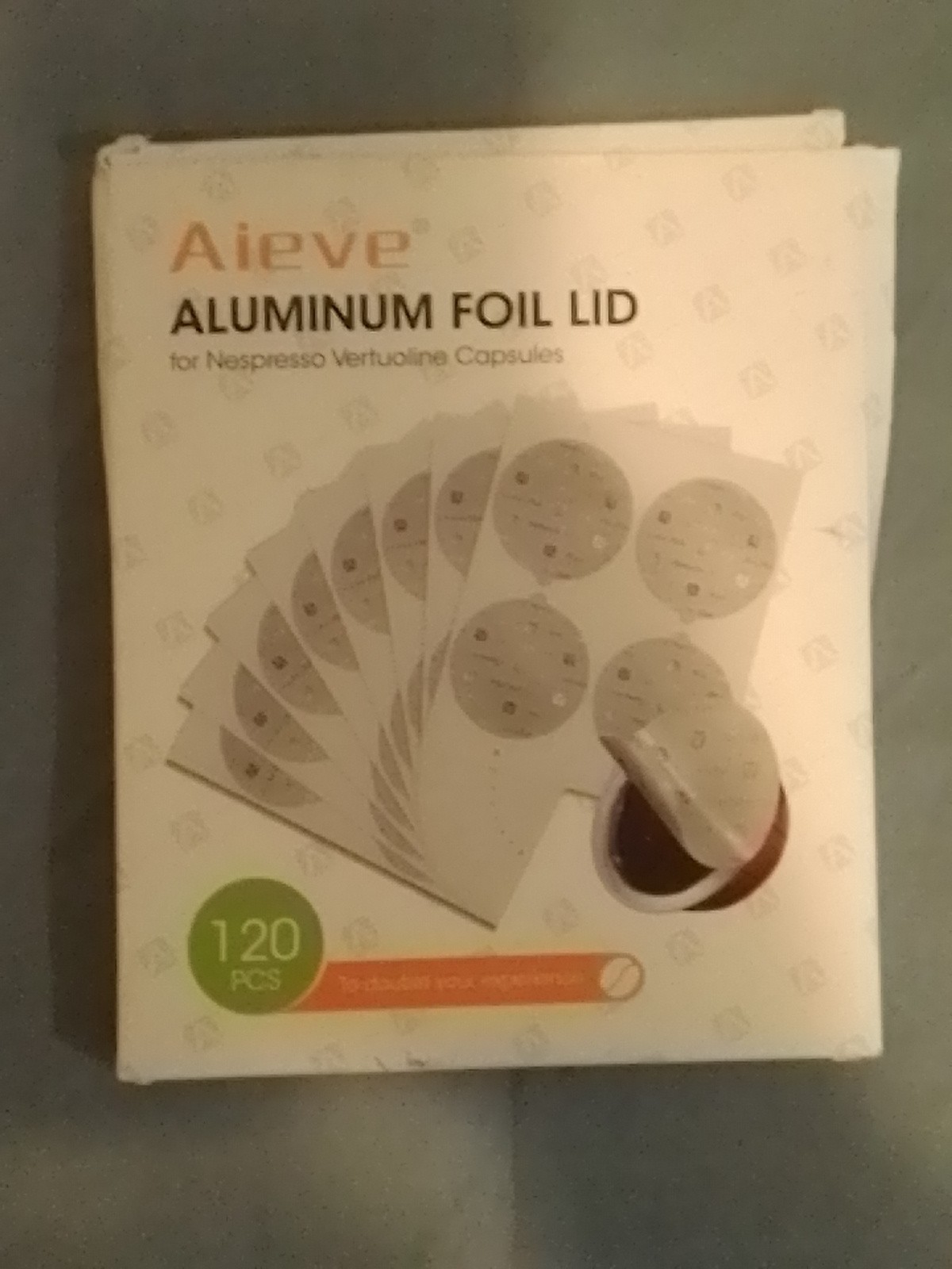 Aieve 120Pcs Aluminum Foil Seals Lid for Reusable Nespresso Pods Vertuo with