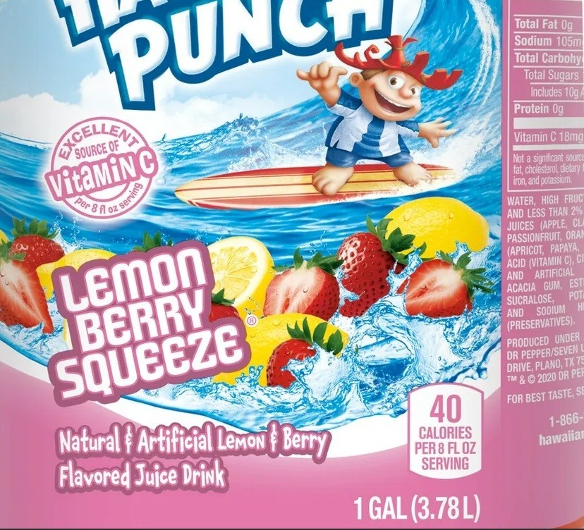 Hawaiian Punch Lemon Berry Squeeze Juice Drink, Vitamin C Fortified, 1 Gallon