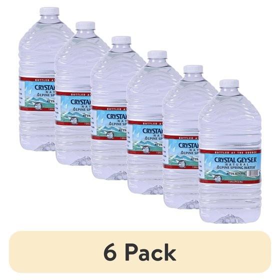 (6 pack) Crystal Geyser Alpine Spring Water, 1 Gallon Plastic Jug