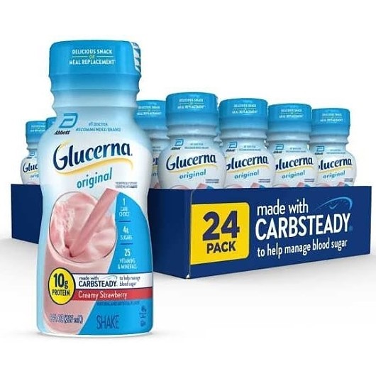 Glucerna Creamy Strawberry Ready To Drink Shake, 8 Fluid Ounces, 24 Per Case