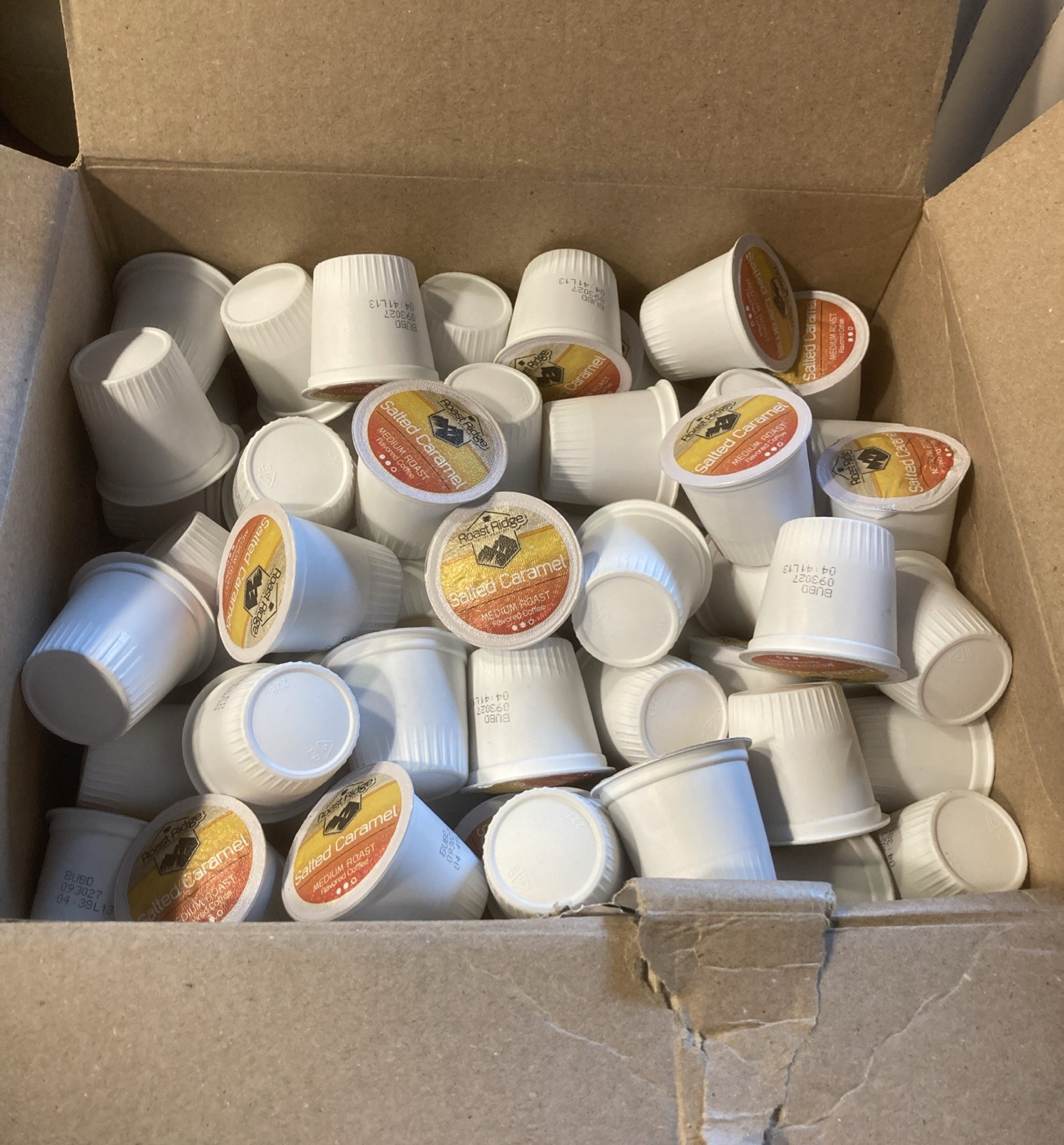 Roast Ridge 100 Coffee Pods, Keurig K-Cup Brewers, Salted Caramel BB 9/23/2027