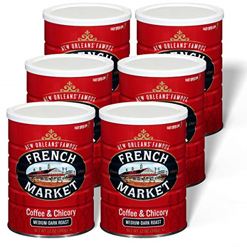French Market Coffee, Coffee and Chicory, Medium-Dark Roast Ground Coffee, 12 of