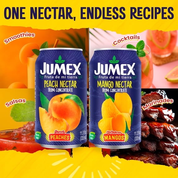 Jumex Mango Nectar Juice & Peach Nectar Juice, 11.3 fl oz, 12 pack