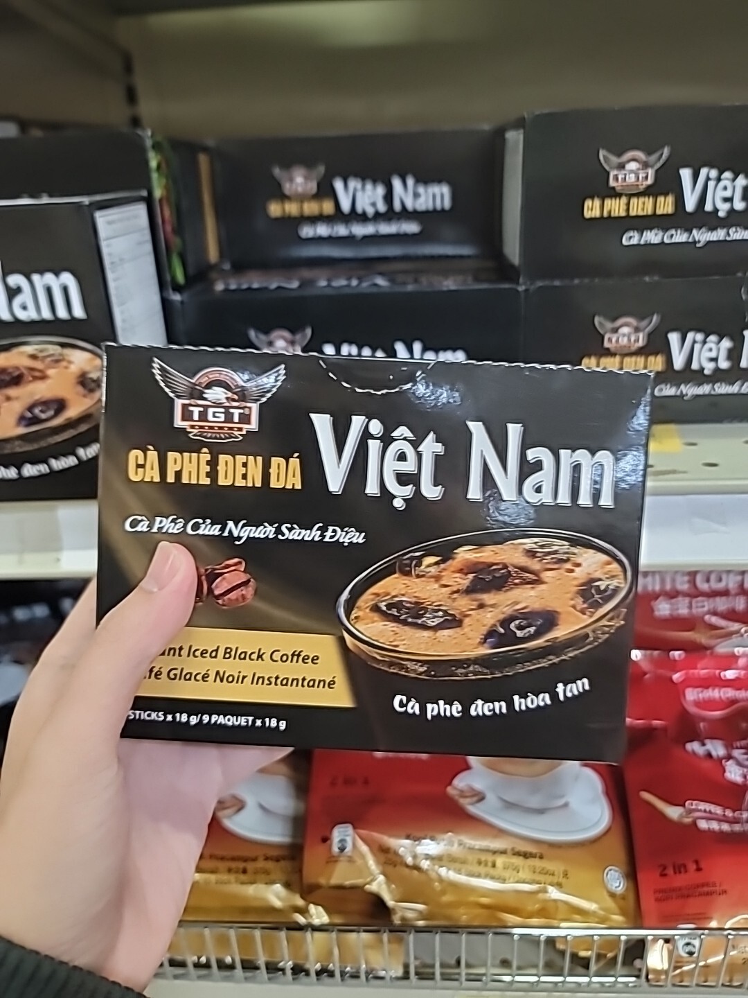 TGT Viet Nam Instant Iced Black Coffee 9 Sticks x 18g~Exp 6/2026
