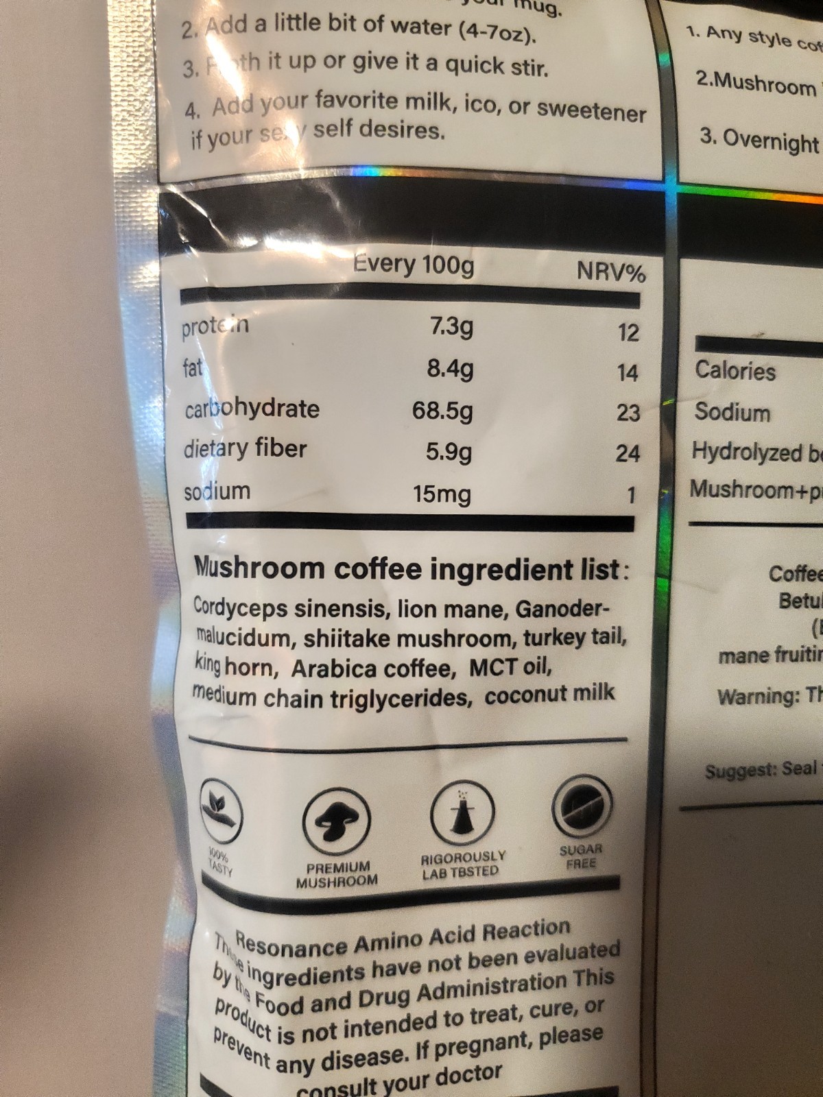 Mushroom Coffee Nicely! Stay Focused 6.35oz Resealable Package Unopened Lot Of 2