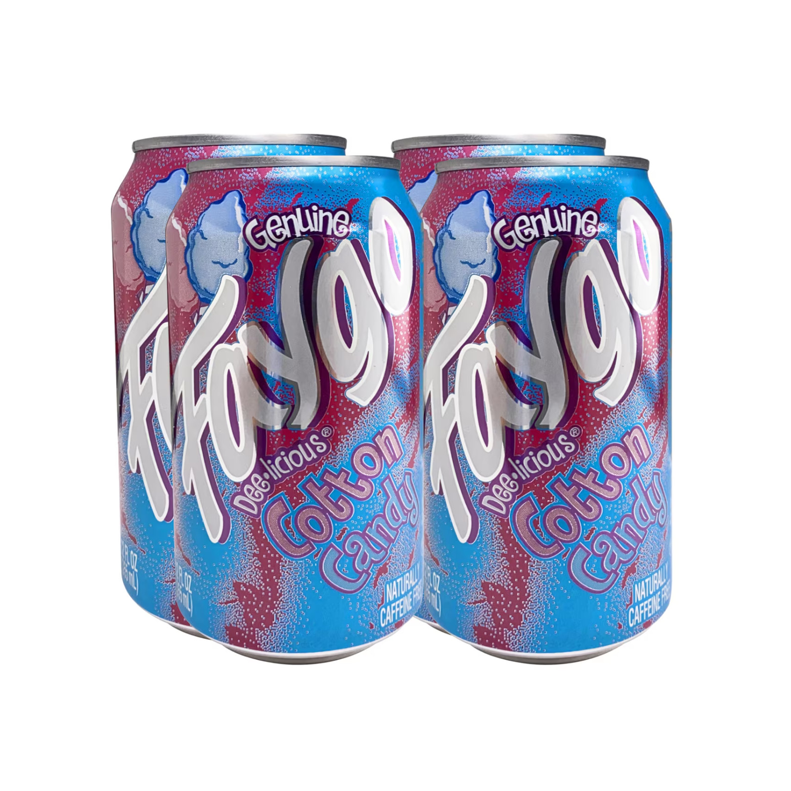 Faygo Genuine Cotton Candy Soda Pop 4-Pack 12oz Cans Caffeine Free Rare Flavor