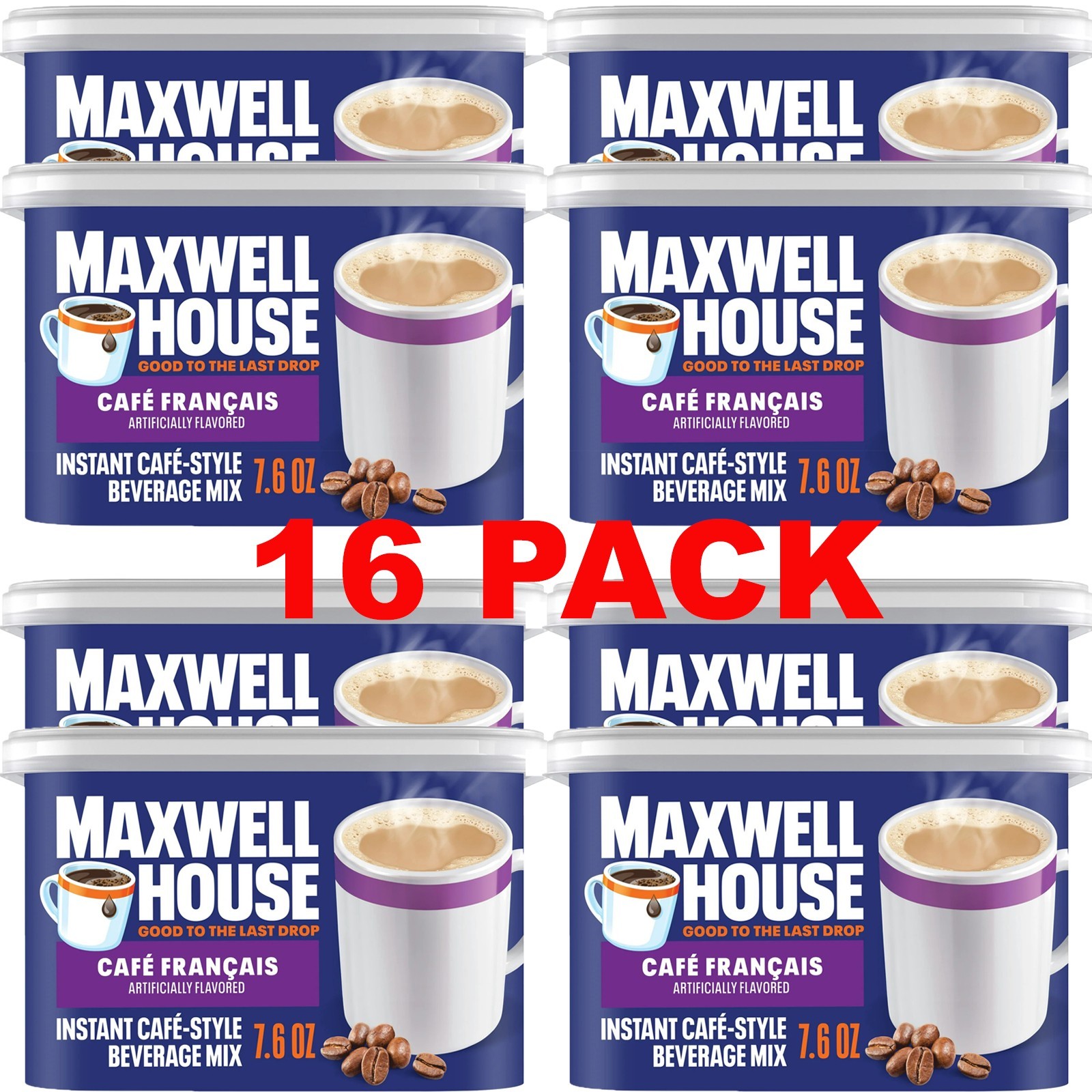 Maxwell House International Cafe FRANCAIS Style Beverage Mix 7.6 oz (Pack of 16)