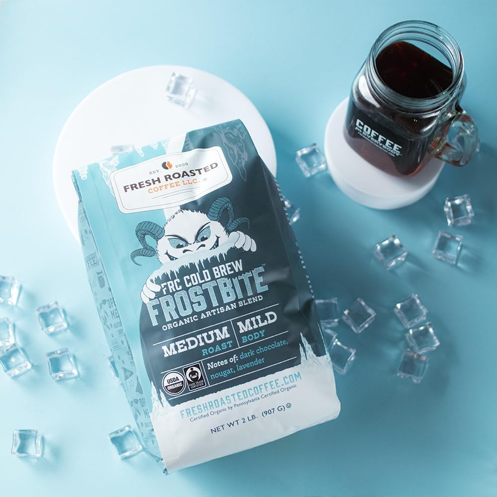 Organic Frostbite Cold Brew Coarse Ground Coffee, Medium Roast, USDA Organic,