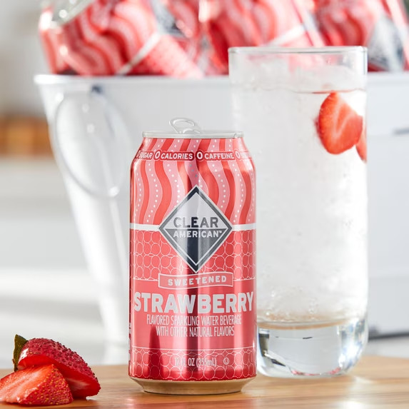 Clear American Strawberry Sparkling Water 12 oz Cans 12 Pack Zero Sugar