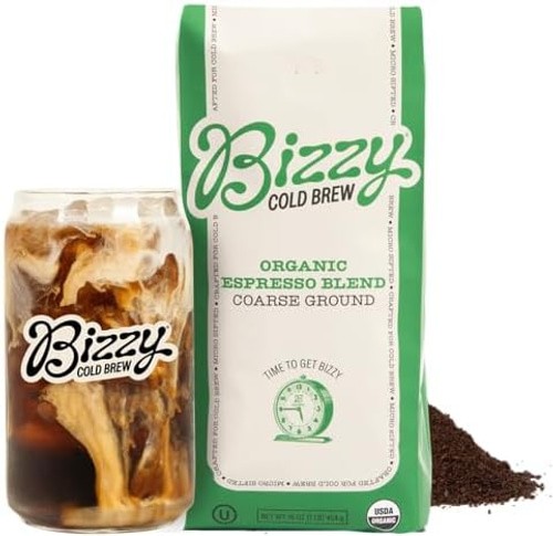 Bizzy Organic Cold Brew Coffee | Espresso Blend | Coarse Ground Coffee | Medi…