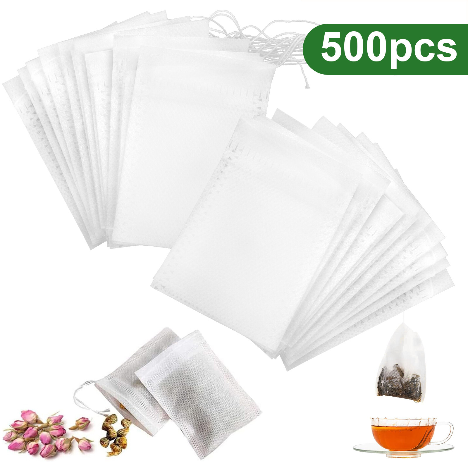 500pcs Tea Filter Bags Disposable Empty Tea Bags Tea Infusers Bag for Loose Leaf