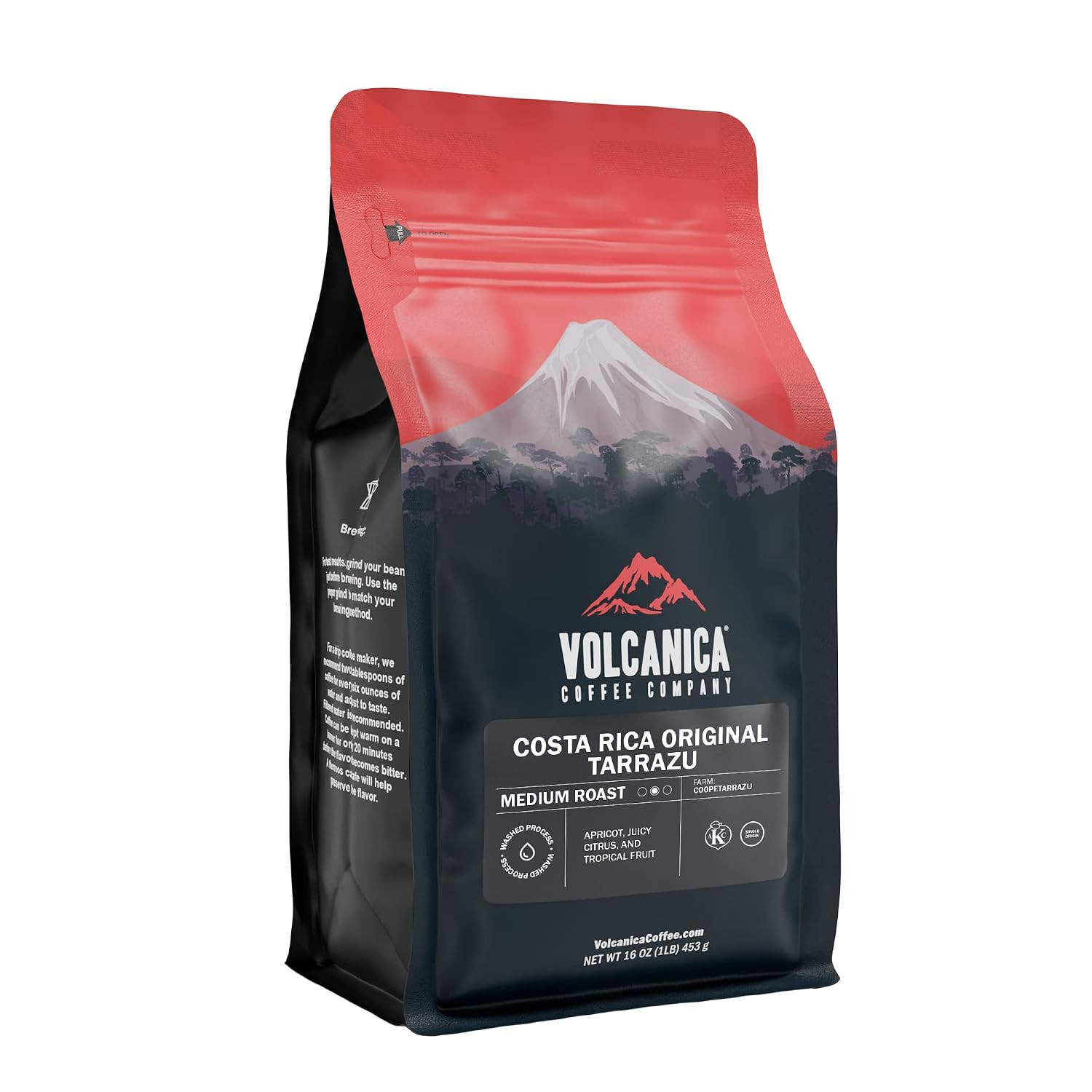 Costa Rica Coffee, Tarrazu Original, Ground, Medium Roast, Fair Trade, Fresh Roa