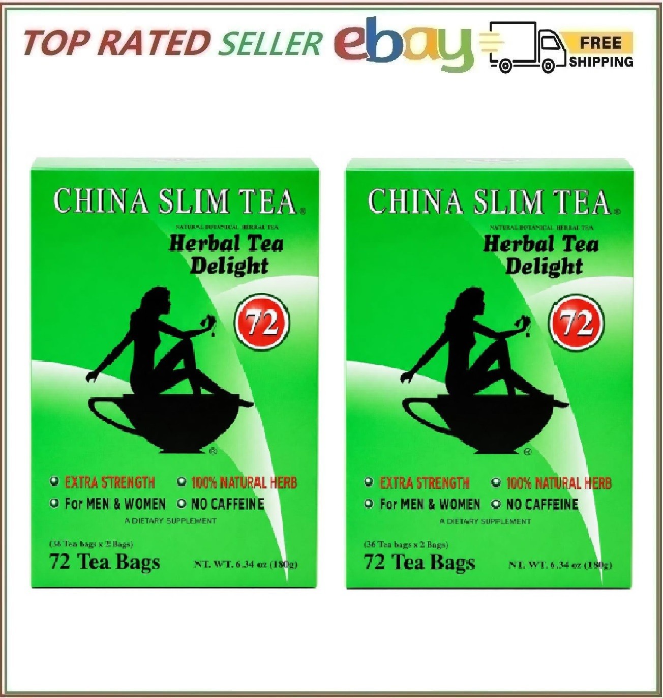 China Slim Dieter’s Tea Delight, Large, 72-Count (Pack of 2, 144 tea bags total)