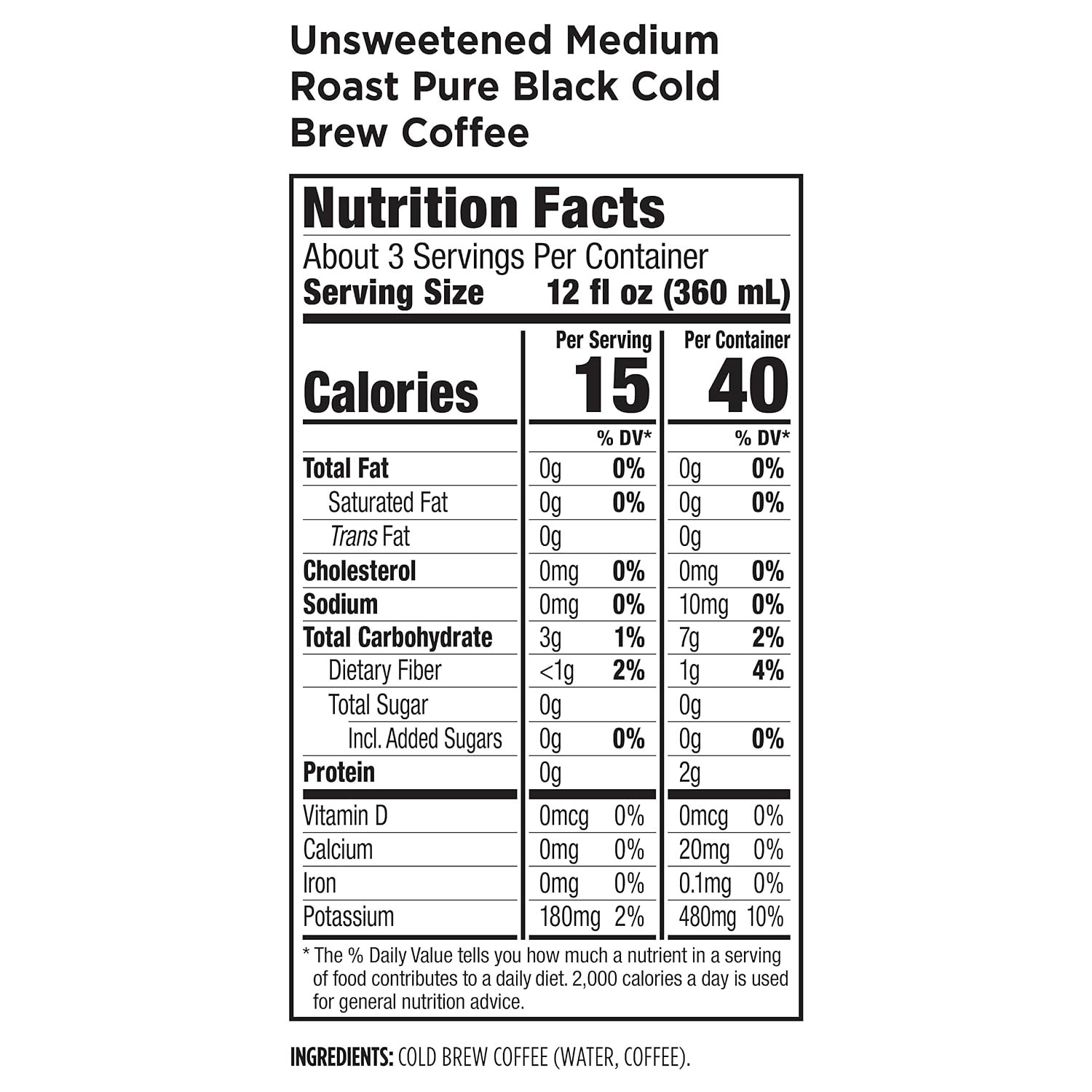 Califia Farms -Unsweetened Cold Brew Coffee | 32 Oz | Dairy Free | Gluten Free |