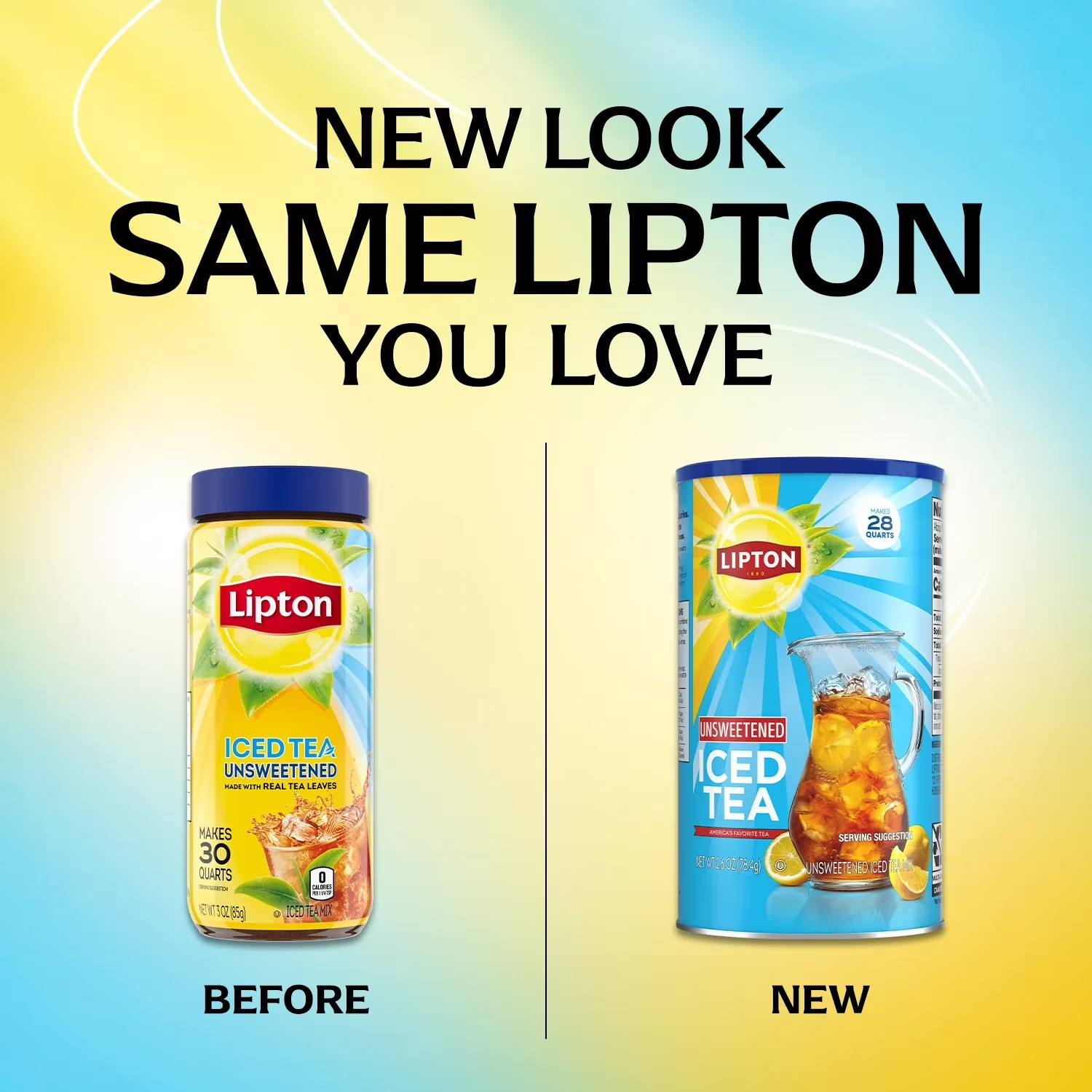 Lipton Unsweetened Black Tea Iced Tea Mix, 28 Quarts (Pack of 1) FREE FAST SHIP