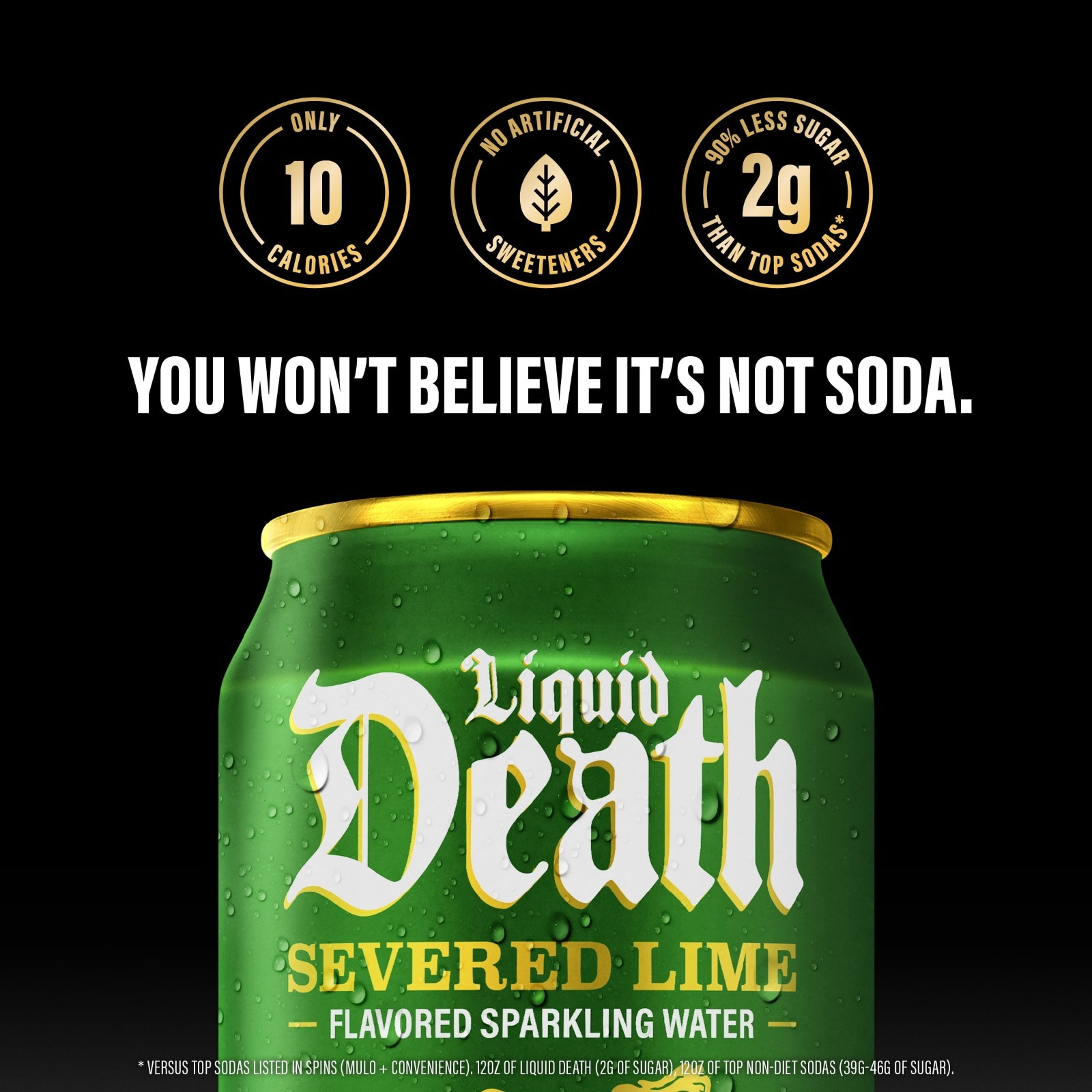 New Liquid Death SEVERED LIME Drinking Sparkling Water Case 12 FL OZ (6-cans)