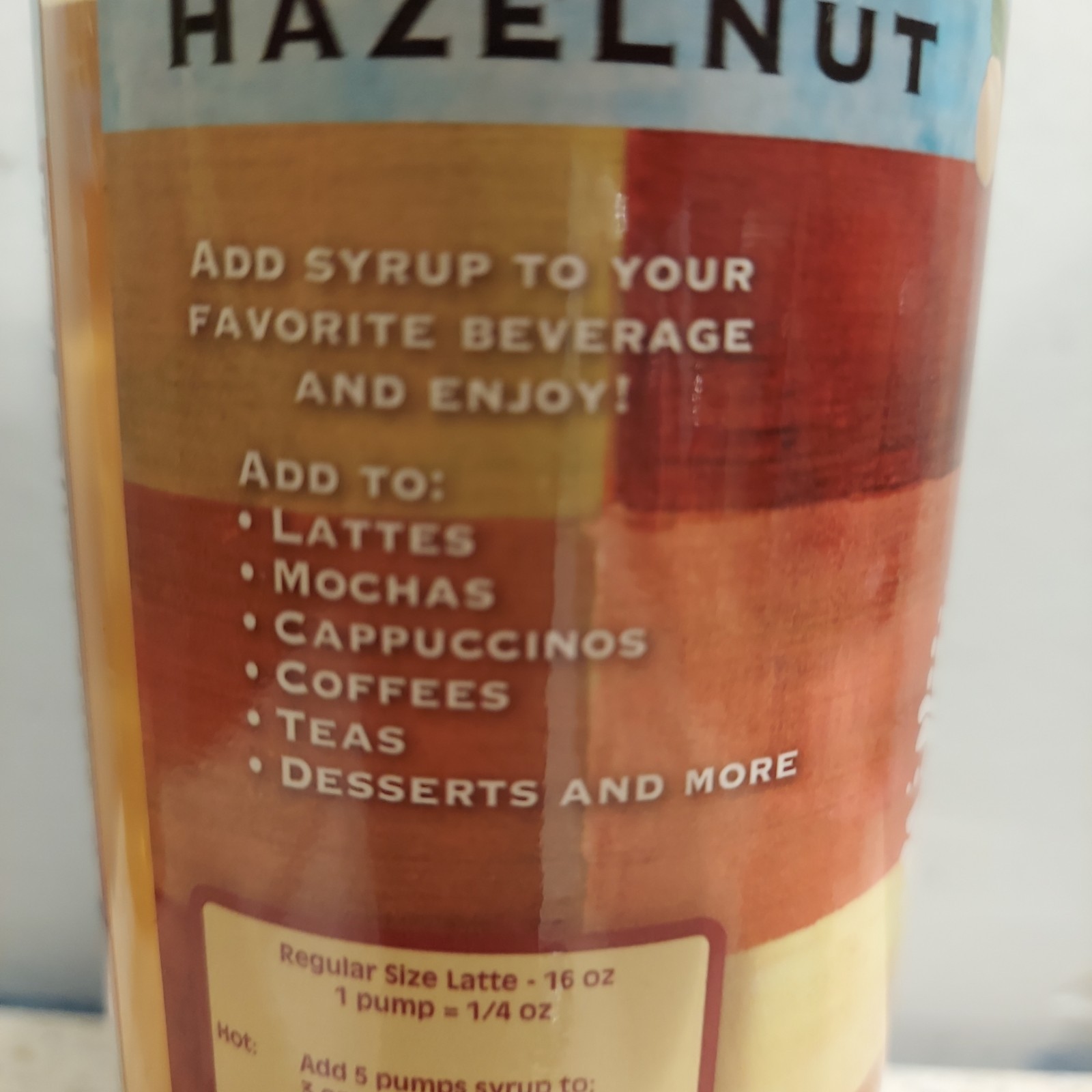 Lot of 3 Piu Del Previsto Gourmet Sugar Free Hazelnut Syrup 25.4 fl oz ea