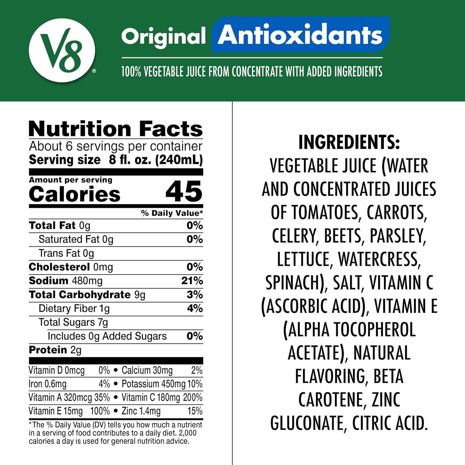 V8 100% Vegetable Juice, Bottle – ( Select Your Flavor & Size)