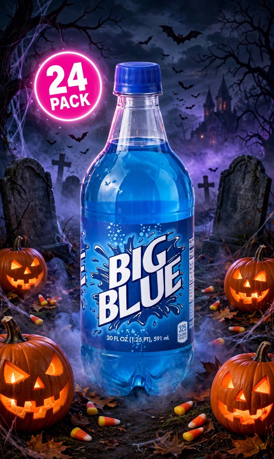 Big Blue Soda 20oz Exotic Pop 24 Pack Of Bottles ( Big Red )