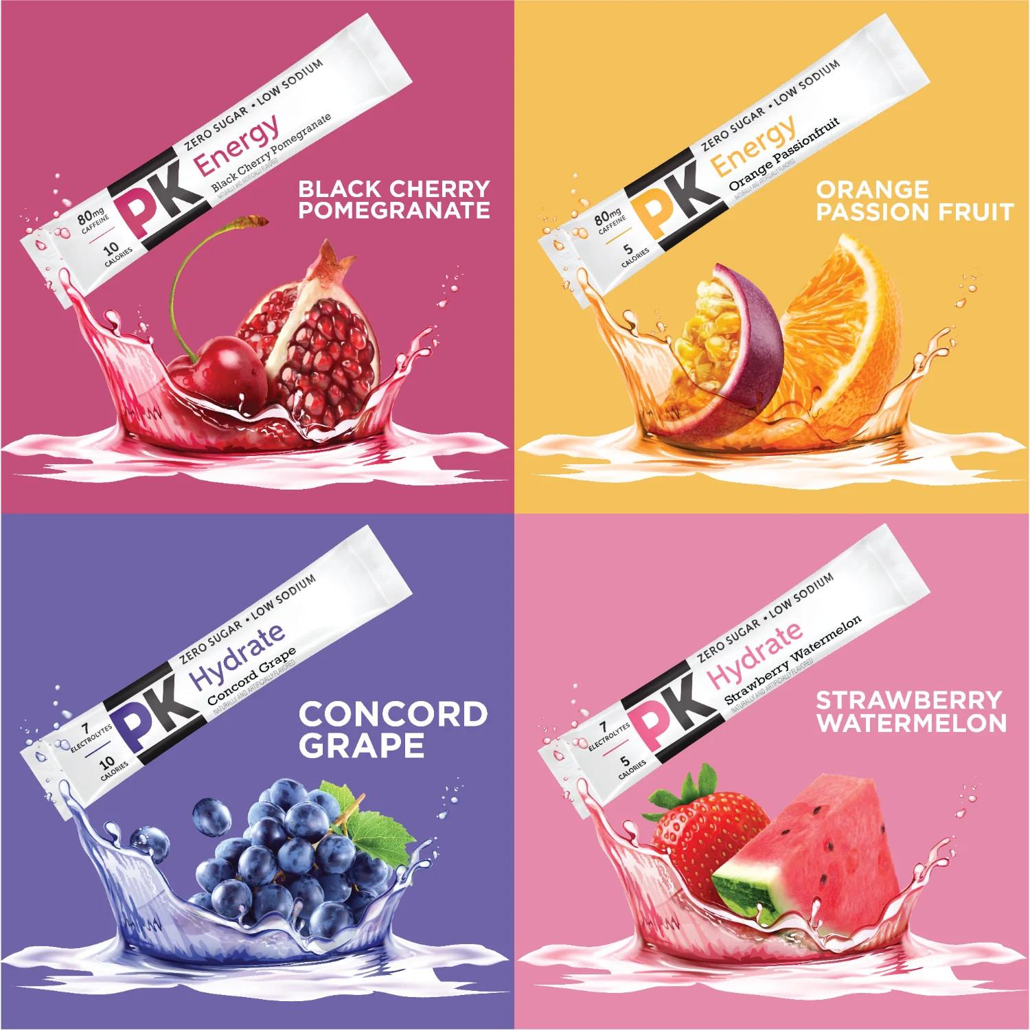 Pure Kick Energy & Hydration Variety Pack Singles-To-Go Drink Mix 30-Count